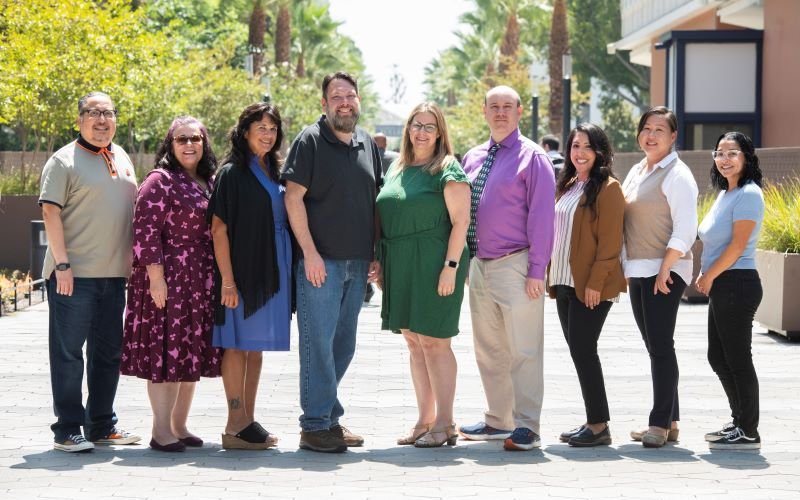 From left to right: Alexandro Gradilla; Michele Wood; Kristi Kanel; Greg Childers; Stacy Mallicoat; Matthew Jarvis; Nina Garcia; Su Swarat; Carolina Valdez