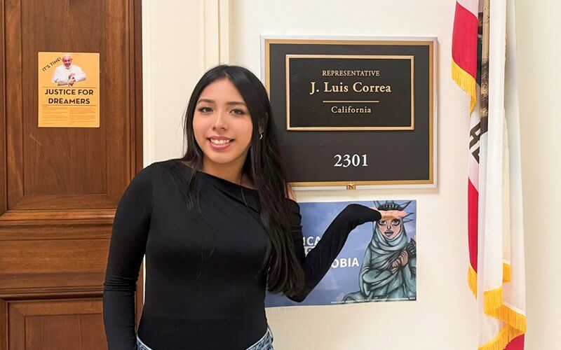 Cindy in front of DC Correa Office