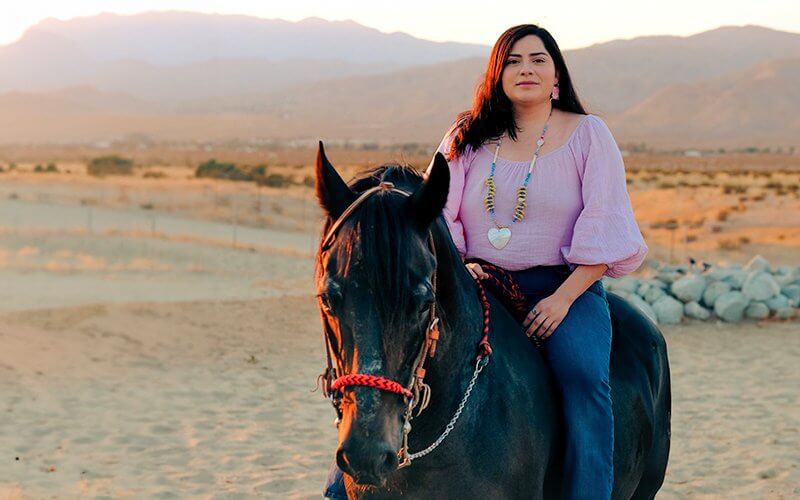 Kenya Perezgil on horseback