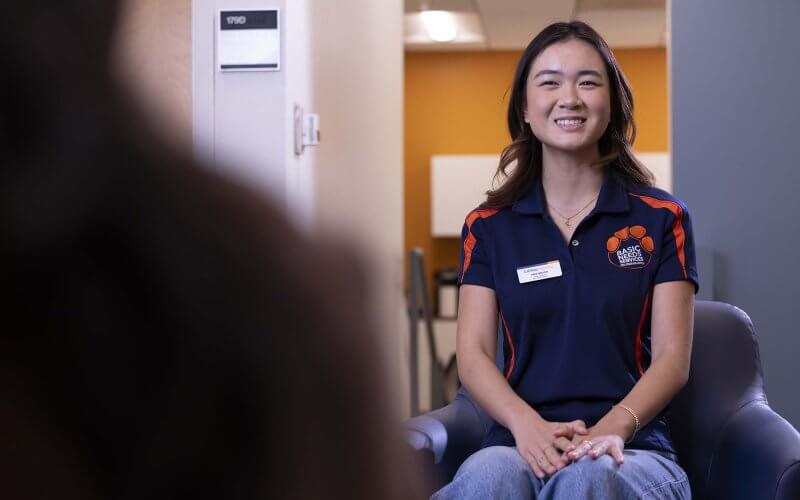 Tran Nguyen, CSUF business student and financial wellness peer mentor in Basic Needs Services