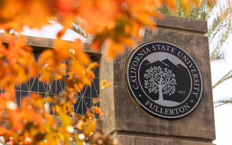 Close up of California State University, Fullerton seal