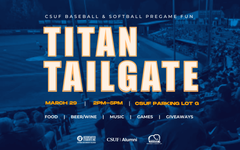 A flyer for the upcoming March 29 event that reads "Titan Tailgate"