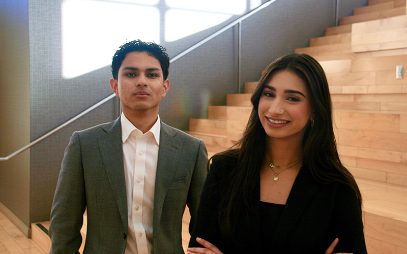 ASI Vice President-elect Juan Salguero, left, and President-elect Haneefah Syed