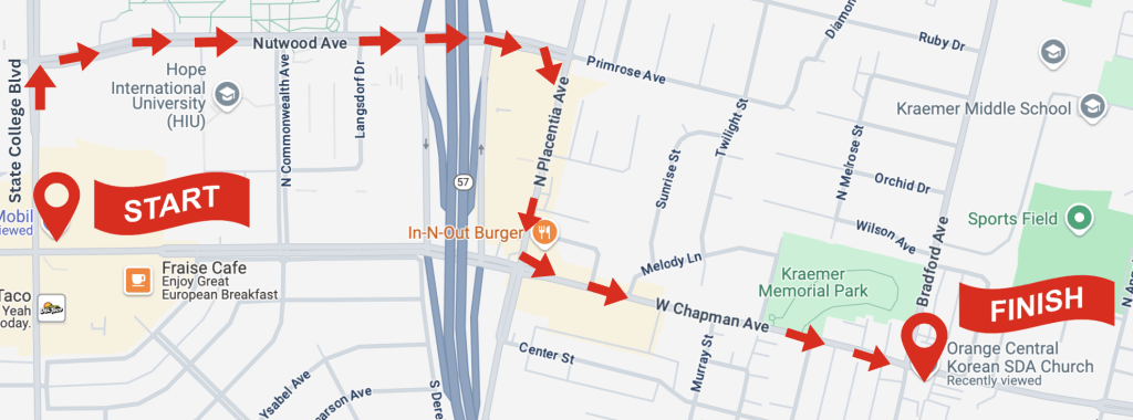 A map of the route for the 2025 Law Enforcement Torch Run