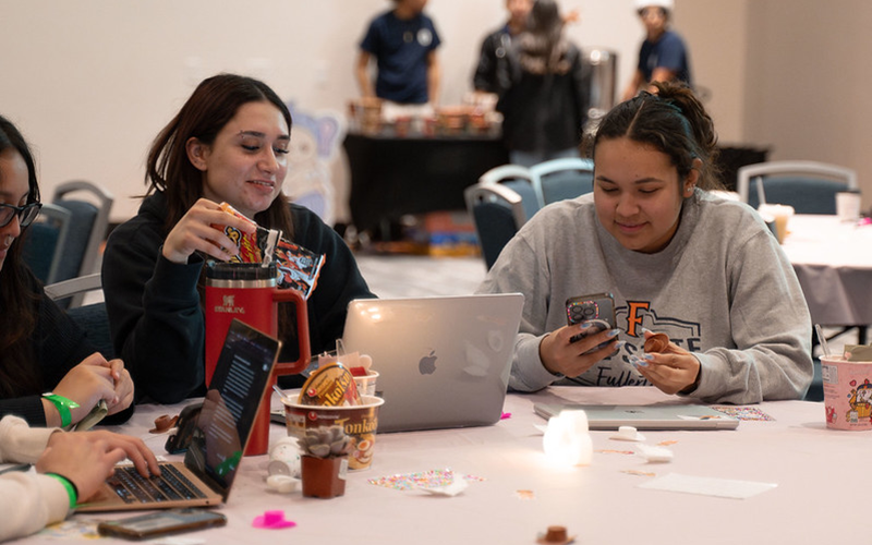 Two CSUF students participate in "Late Night Study" events in fall 2024.