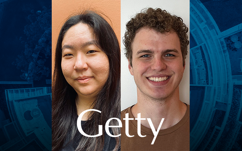 Two portraits of CSUF students Jennifer Lee and Riley Pettitt
