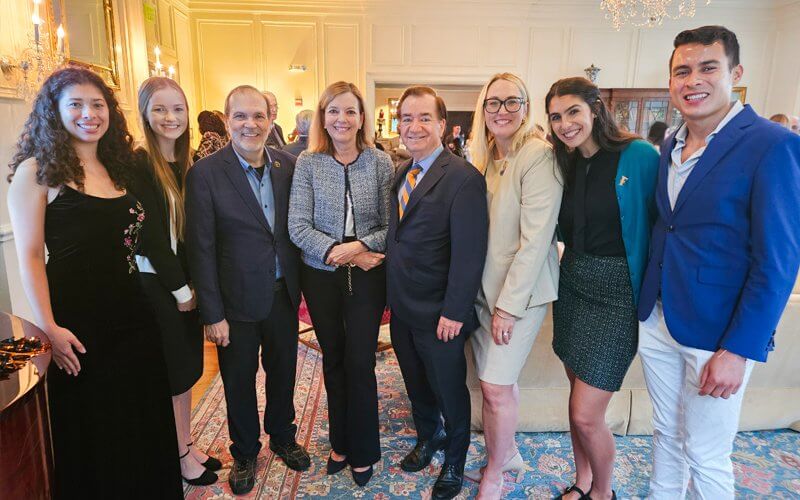 Owen Holmes and Marie and Ed Royce with Cal State DC Scholar students in Washington, D.C.