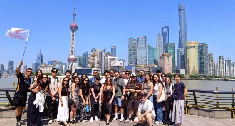A group of students in Shanghai, China