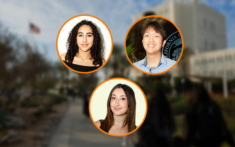 Portraits of Nora Mahmoud, Lilianna Tchatlian and Ben Le