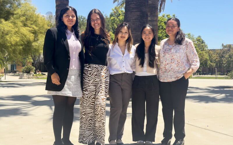 From left to right: Stephanie Castro, Brenda Leal, Anna Le, Bethany Nguyen and Adalid Gutierrez of the PATH Academy’s Post-Undergraduate Fellowship Program.