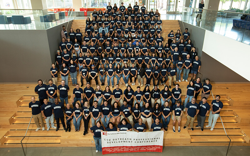 CSU Professional Development Conference group photo in the Titan Student Union