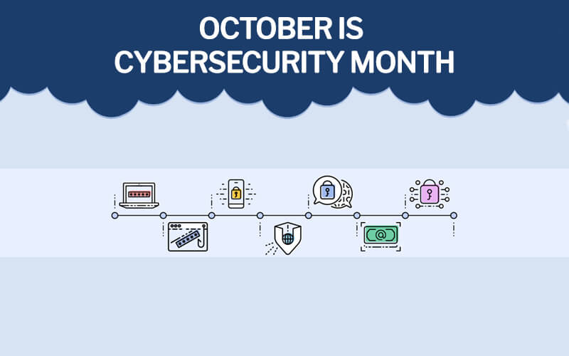 Cybersecurity month flyer that reads, "October is Cybersecurity Month"