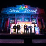 Award ceremony at night at Rose Bowl Stadium