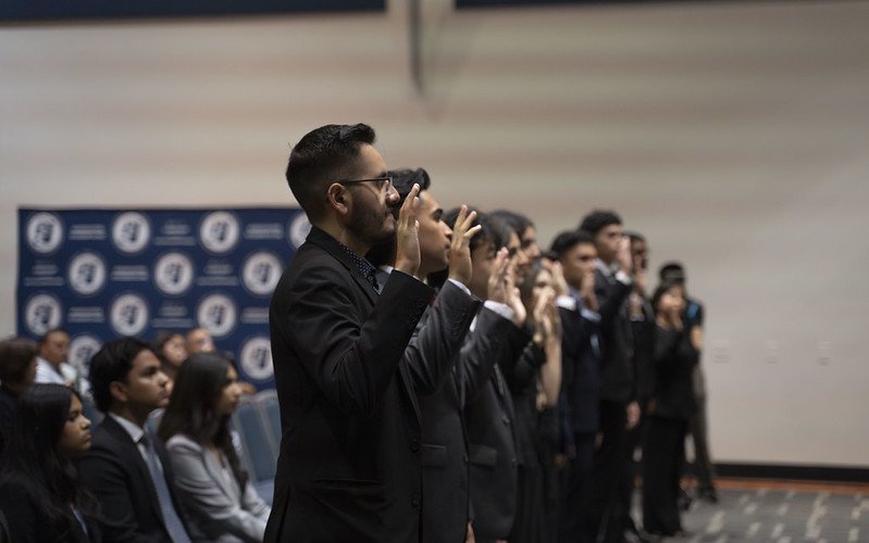 Elected student leaders being sworn in at the ASI Installation Ceremony.