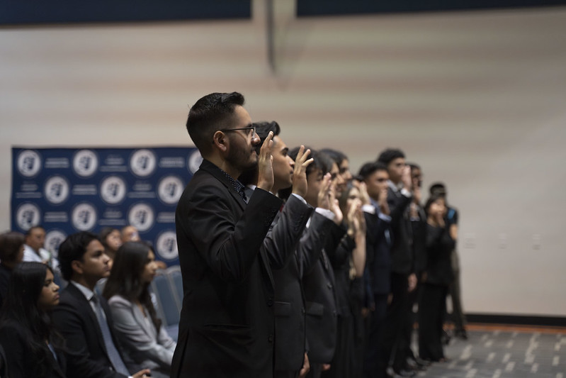 Elected student leaders being sworn in at the ASI Installation Ceremony.