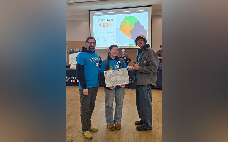 Three volunteers at the conclusion of Orange County's homelessness count