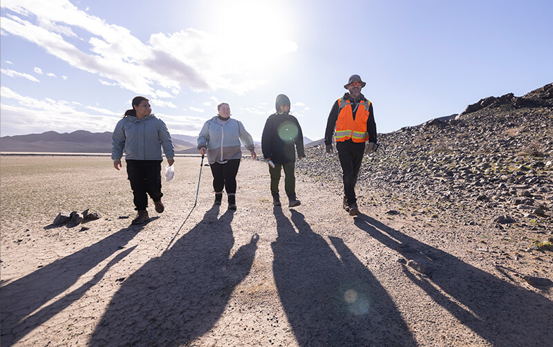 Researchers walk to ancient Lake Mojave to conduct climate research