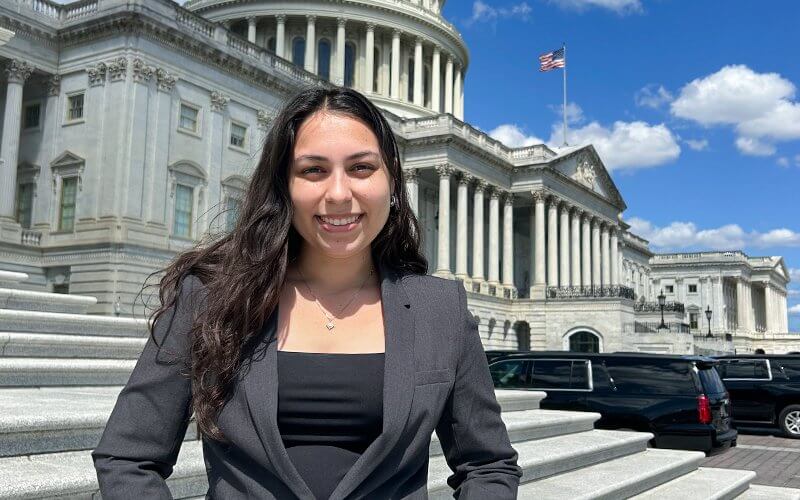 Melyne Garcia stands in front of the U.S. Capitol Building in Washington, D.C.