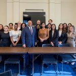 President Ronald Rochon with students in the Cal State DC Scholars program