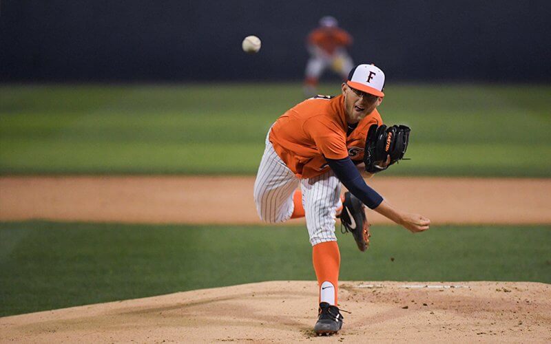 Tanner Bibee pitches during a Titans Baseball game