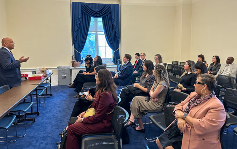 President Rochon speaks to students