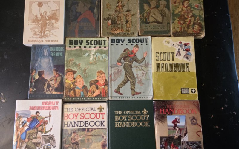 A collection of historical Boy Scouts of America books