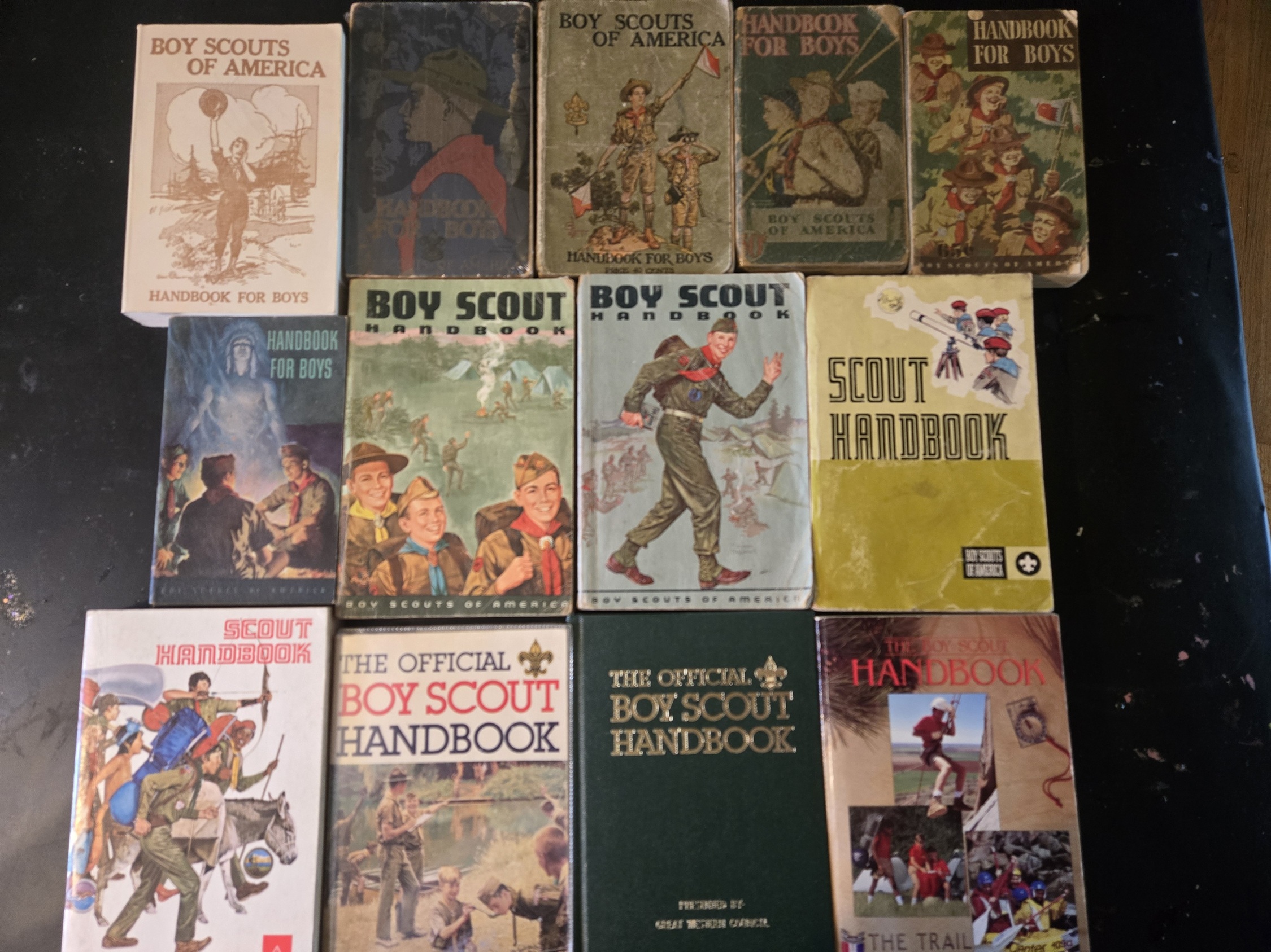 A collection of historical Boy Scouts of America books