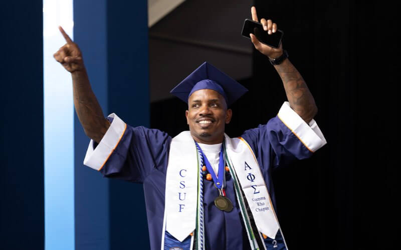 Project Rebound Scholar DeShawn SirajanMuneer-Hunter graduating and will pursue master's degree in social work