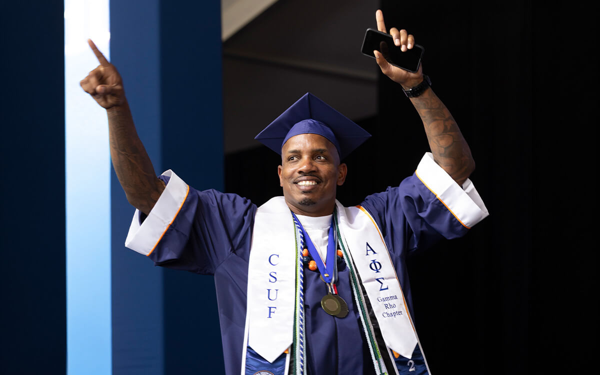 Project Rebound Scholar DeShawn SirajanMuneer-Hunter graduating and will pursue master's degree in social work