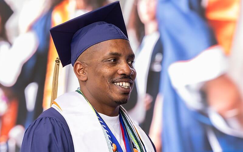 Project Rebound Scholar DeShawn SirajanMuneer-Hunter graduating and will pursue master's degree in social work