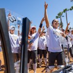 Titans Softball team celebrates Big West Championship win.