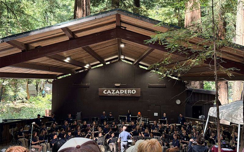 Gregory Xavier Whitmore, associate professor of music, conducts High School Concert Band at the Cazadero Music Camp.
