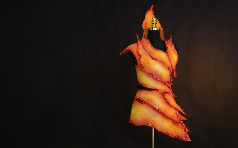 A dress inspired by Igor Stravinsky’s ballet "The Firebird"