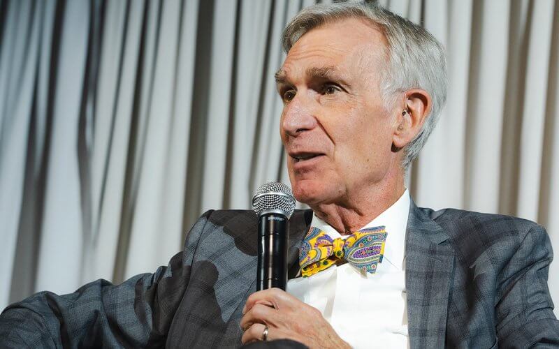 Bill Nye speaks at the "Beyond the Conversation" speaker series event.