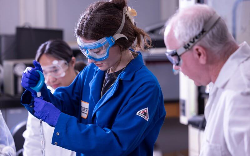 Anita Abazi pipets sampled water for processing.