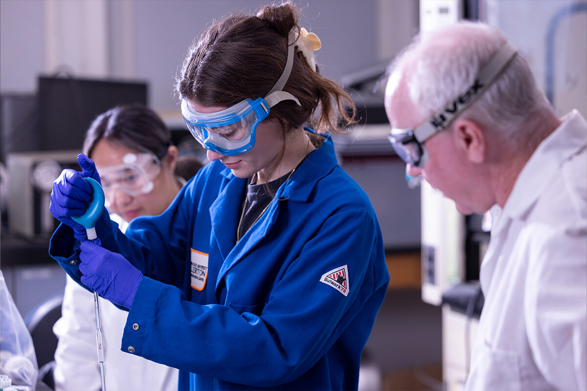 Anita Abazi pipets sampled water for processing.