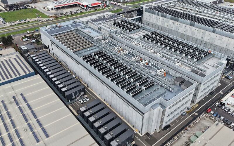 Aerial view of data center