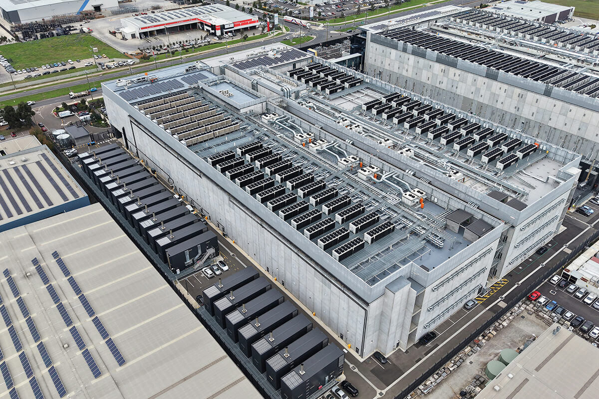 Aerial view of data center